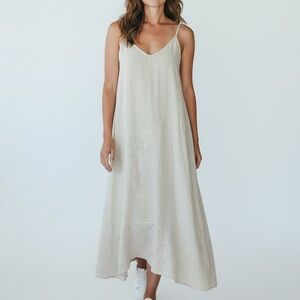 Terzo Millennio Sleeveless Linen Maxi Dress in Large Made in Italy